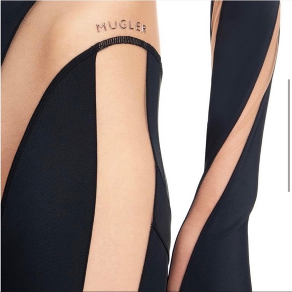 NWT MUGLER & H&M Limited Edition Beige Spiral Leggings, size 14 - Picture 3 of 5